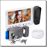 Комплект цветной видеодомофон HDcom W715 и электромеханический замок Anxing Lock-AX091